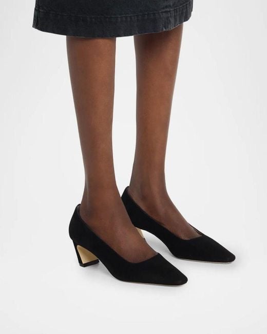 Stuart Weitzman Black Stassi 50Mm Suede Pumps