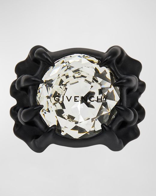 Givenchy Black G Skull Crystal Ring for men