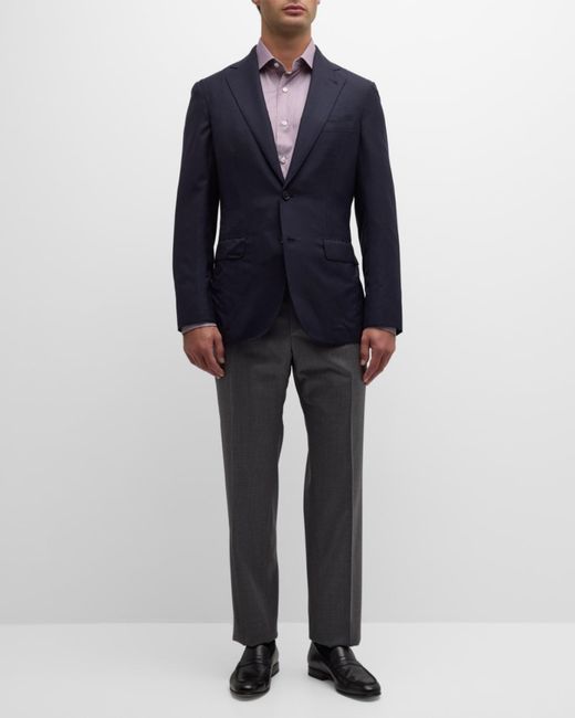 Brioni Blue Apos;S Solid Wool-Silk Blazer for men