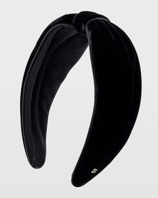 Alexandre De Paris Blue Knot Velvet Headband