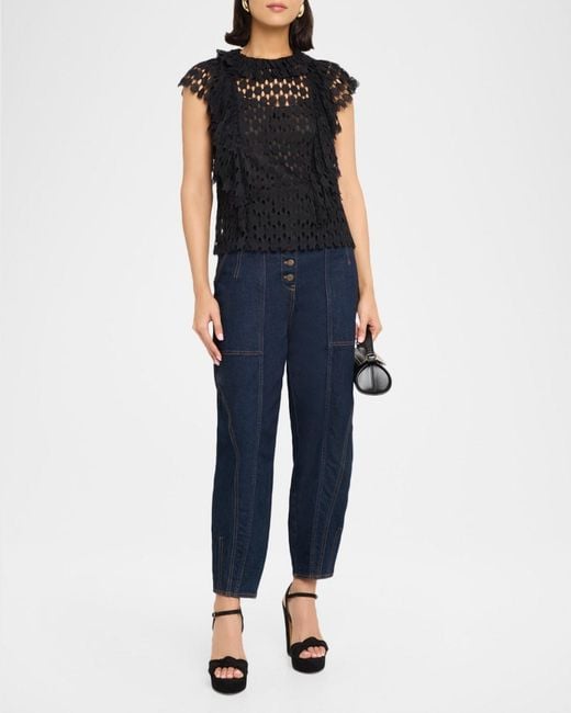 Ulla Johnson Black Daevy Lace Top
