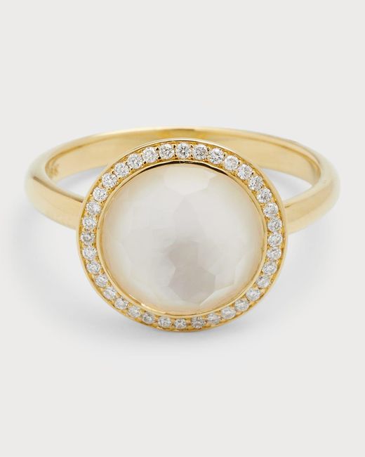 Ippolita Metallic Small Ring In 18k Gold With Diamonds