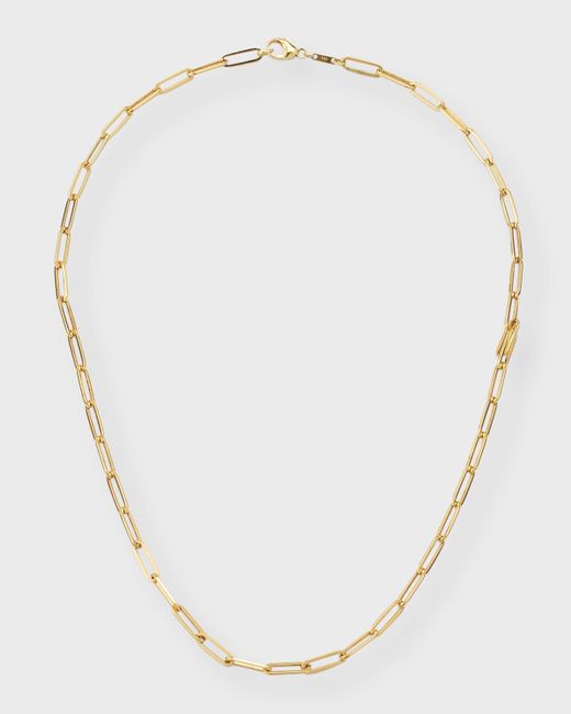 Lisa Nik White 18k Yellow Gold Paper Clip Necklace, 18"l