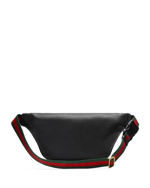 Gucci Leather Black Medium Logo Belt Bag for Men - Lyst
