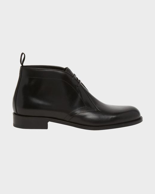Giorgio Armani Bull Leather Chukka Boots in Black for Men Lyst