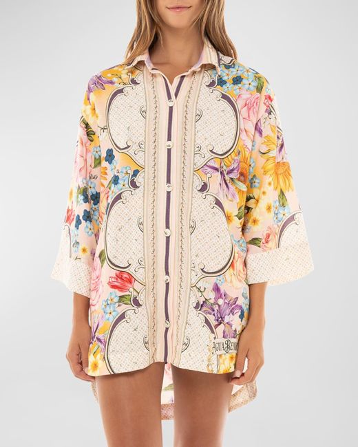Agua Bendita Multicolor Chrissy Dreamin Oversized Button-Front Shirt