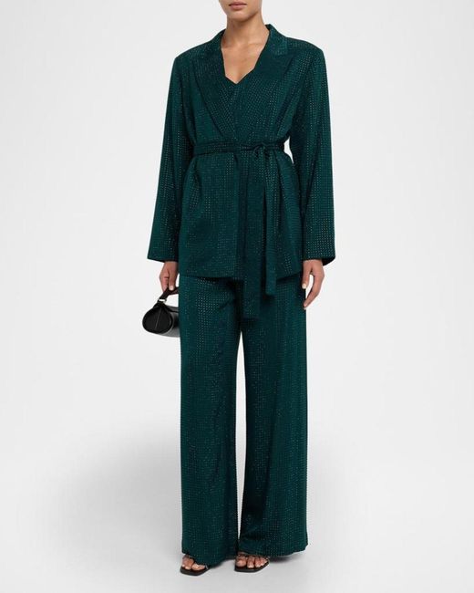 Emanuel Ungaro Blue Rhinestone Wrap-Front Jacket