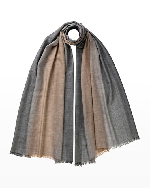Johnstons of Elgin Cashmere Ombré Tissue Scarf in Brown Lyst