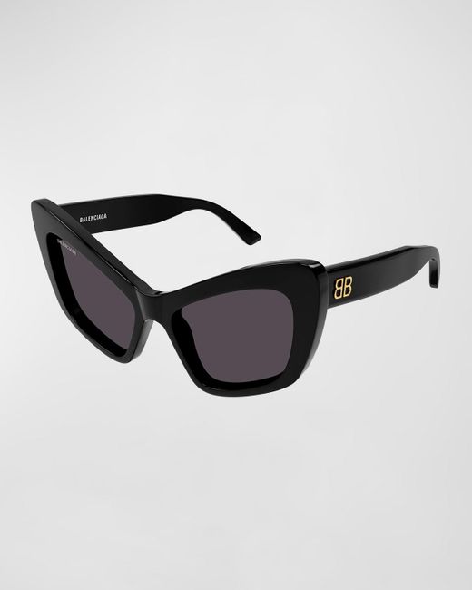 Balenciaga Black Bb Acetate Cat-eye Sunglasses