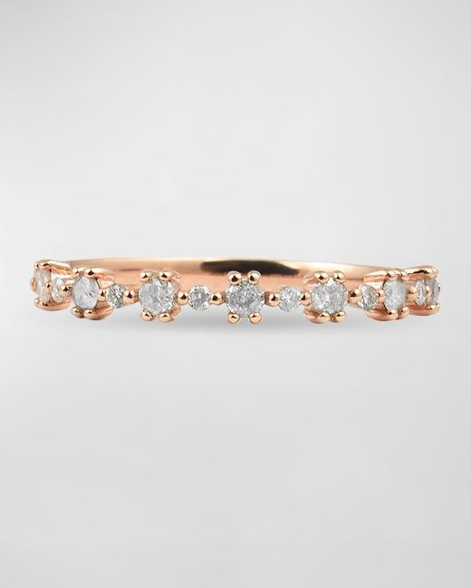 Stevie Wren White 14k Rose Gold Diamond Flowerette Ring