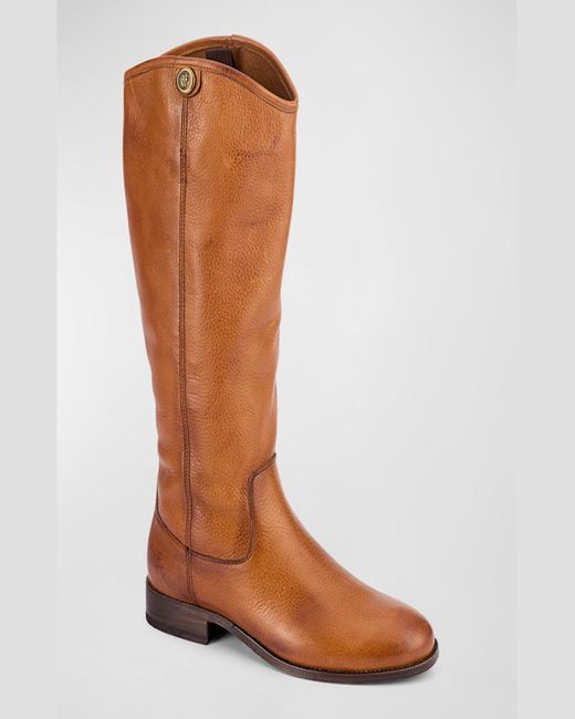 Frye Brown Melissa Button Leather Tall Riding Boots