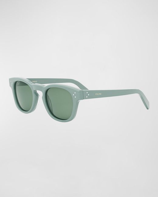 Céline Green Acetate Round Sunglasses for men