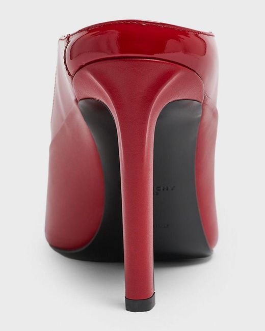 Givenchy Red Mixed Leather Pointed-Toe Mule Pumps