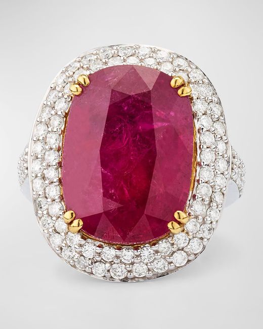 Alexander Laut Pink 18K And Ruby Ring With Diamonds