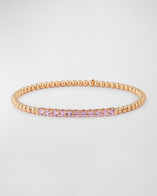 Lisa Nik Multicolor 18K Rose And Sapphire Stretch Bracelet