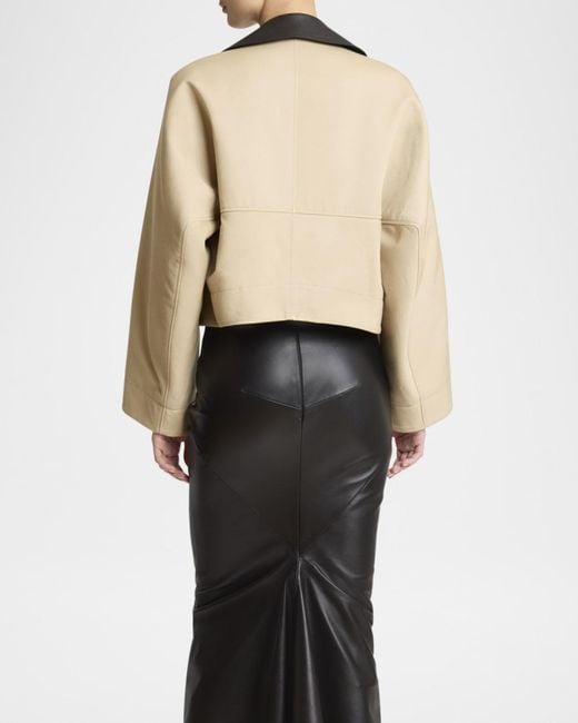 Givenchy Natural Leather Collar Zip Cocoon Jacket