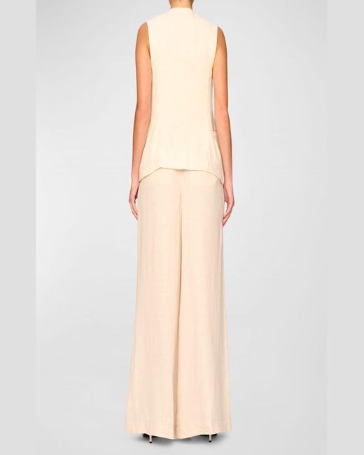 DL1961 Natural Lucila Pleated Ultra Wide-Leg High Rise Pants