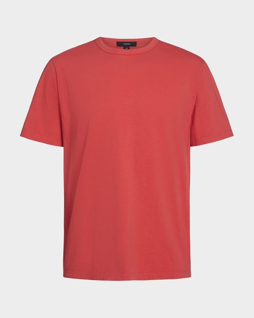 Vince Red Garment-Dyed Crewneck T-Shirt