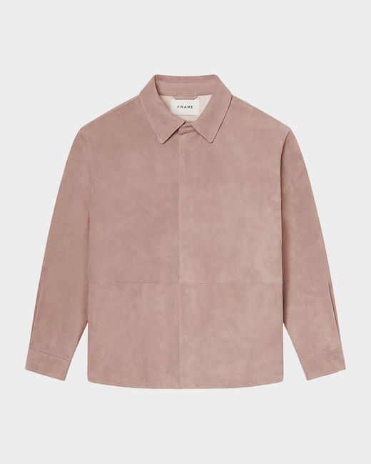 FRAME Pink Apos;S Solid Suede Overshirt for men