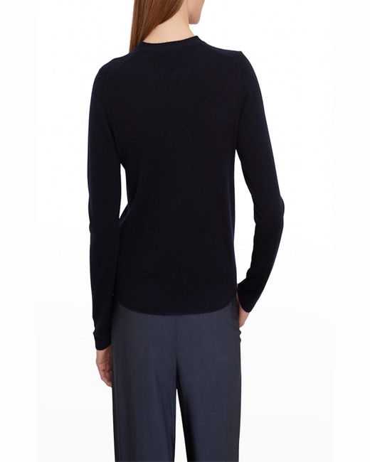 Vince Blue Cashmere Long-Sleeve Sweater