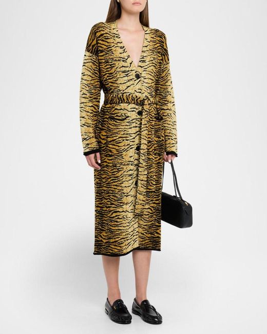 Moschino Multicolor Tiger Knit Duster