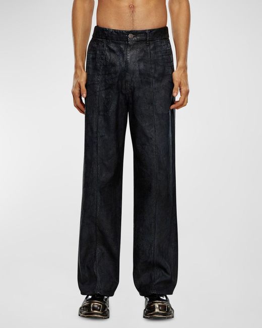 DIESEL Blue D-Chino-Work 0Pgaz Straight Jeans for men