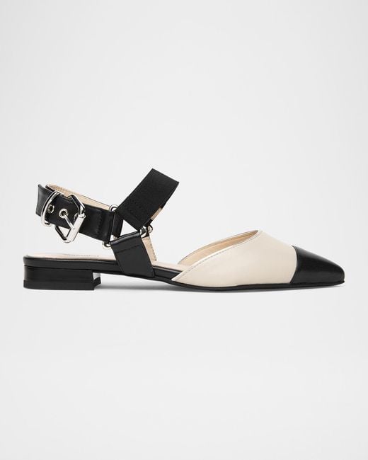 Nero Giardini Multicolor Bicolor Cap-Toe Slingback Flats