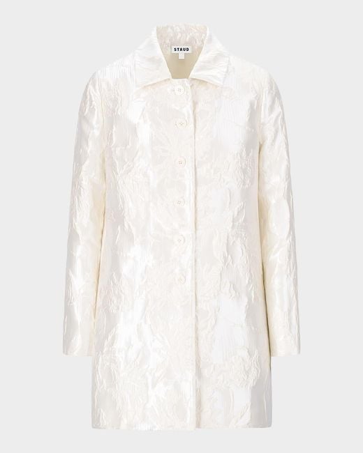 Staud White Halton Metallic Brocade Jacket