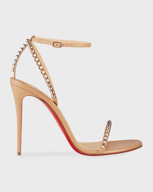 Christian Louboutin White So Me Spike Sole Sandals