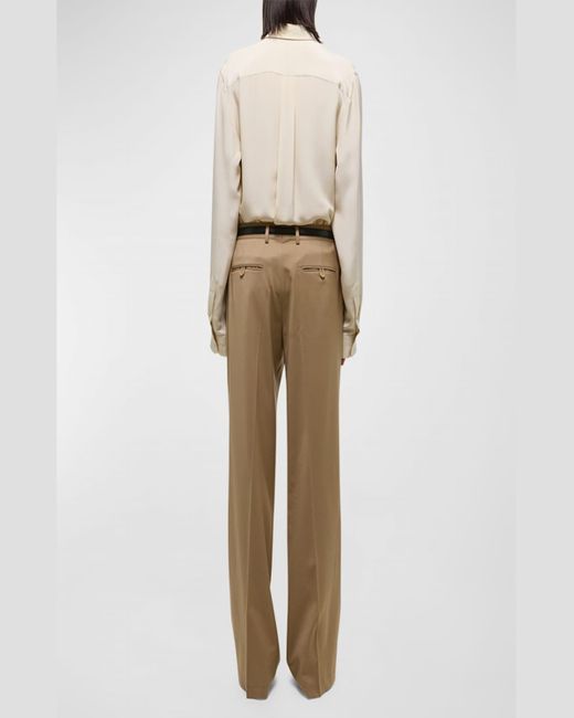 Helmut Lang Natural Double-Pleated Canvas Pants
