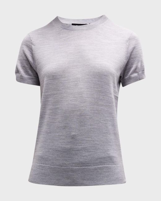 Theory Blue Basic Regal Wool Short-sleeve Tee
