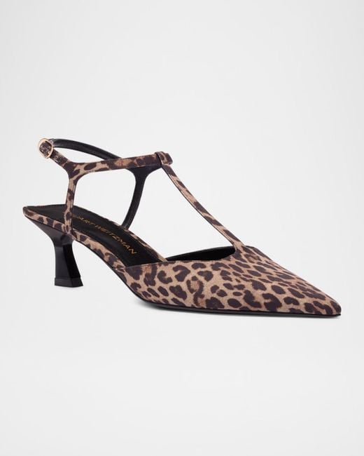 Stuart Weitzman Multicolor Vinnie 50Mm Leopard Pumps