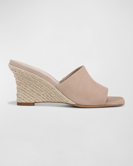 Vince White Pia Suede Wedge Espadrille Sandals