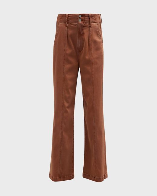 PAIGE Brown Brooklyn Cropped Weekender Pants