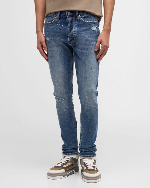 Ksubi Blue Van Winkle Kulture Trashed Skinny Jeans for men