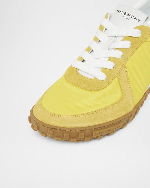 Givenchy Yellow Apos;S Glide Nylon/Suede Low-Top Runner Sneakers for men