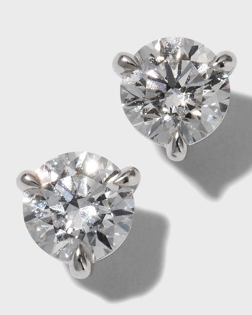 Memoire Metallic Platinum Diamond Stud Earrings, 1 Tcw
