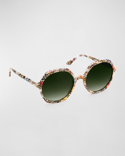 Krewe Sophia Round Multicolor Acetate Sunglasses Lyst