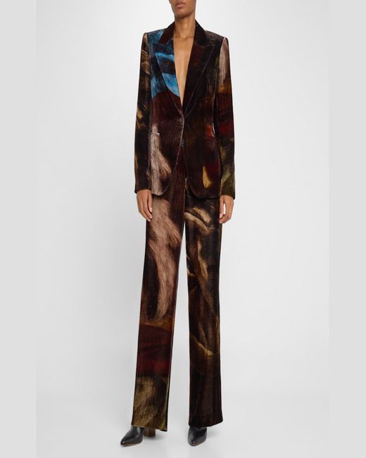 Lafayette 148 New York Black Single-Button Tailored Velvet Blazer