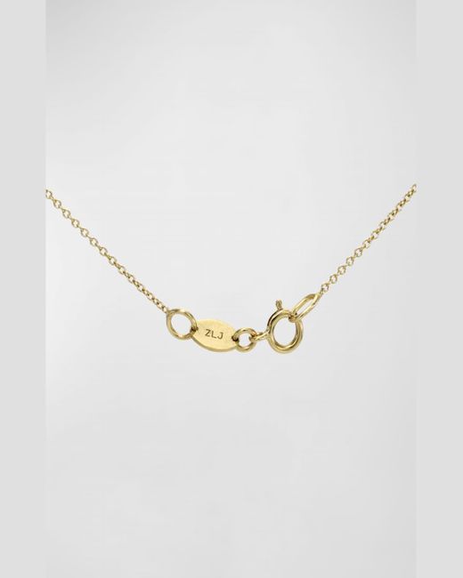 Zoe Lev White 14k Gold Diamond Mini Script Initial Pendant Necklace