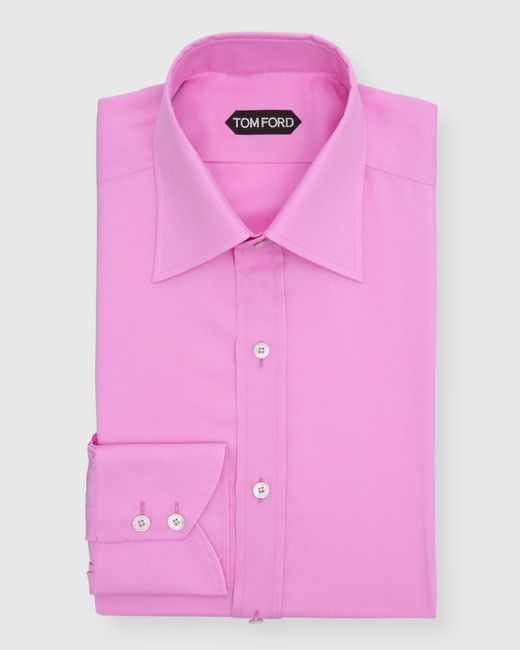 Tom Ford Pink Cotton Slim Fit Dress Shirt for men