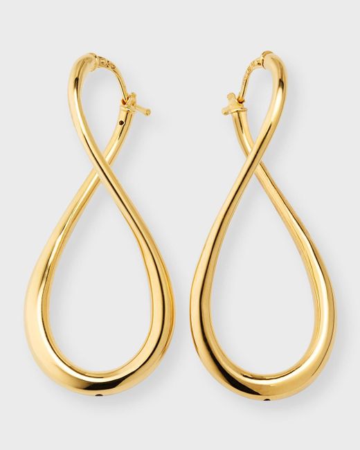 Lisa Nik Metallic 18k Yellow Gold Curve Drop Earrings