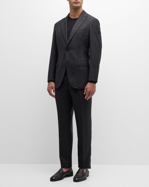 Brioni Black Apos;S Wool Houndstooth Suit for men