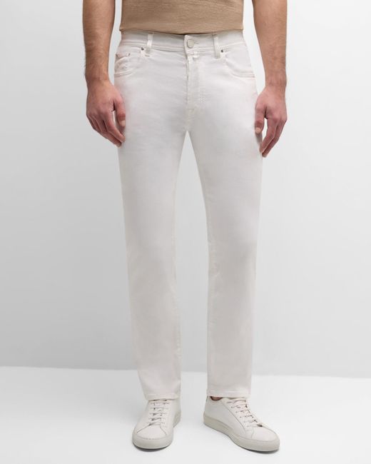 Jacob Cohen White Bard Slim Fit Stretch 5-Pocket Pants for men