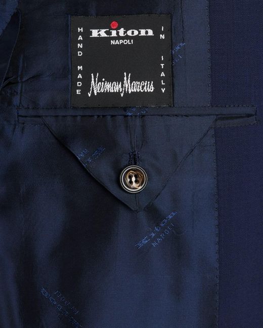 Kiton Blue Apos;S Solid Wool Blazer for men