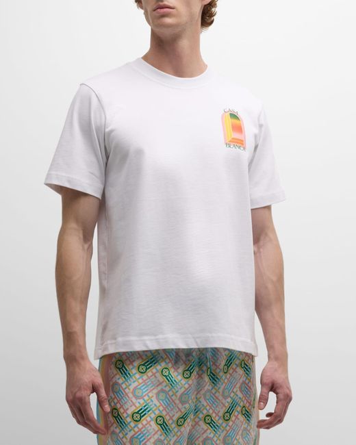 Casablancabrand White Gradient L'Arche Crewneck T-Shirt for men
