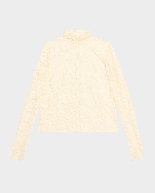 A.L.C. Natural Indy Lace Turtleneck Top