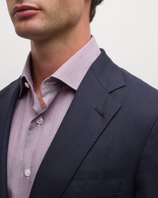 Brioni Blue Apos;S Solid Wool-Silk Blazer for men