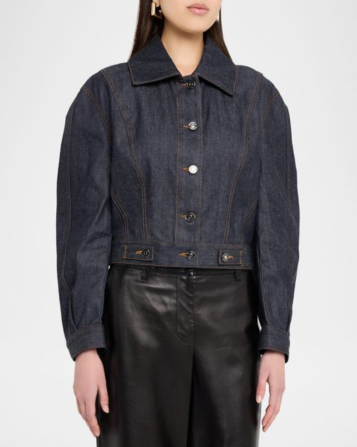 Givenchy Blue Reversed Raw Denim Cocoon Jacket