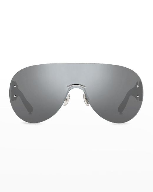 Jimmy Choo Marvin Rimless Metal Shield Sunglasses in Gray Lyst